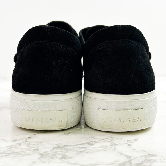 Vince. Cage Suede Leather Platform Sneakers (7.5) in Black Velcro Slip-On Loafer - Picture 5 of 14